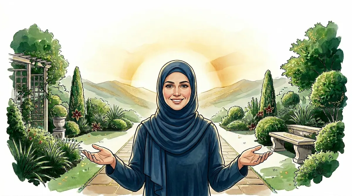 Wanita berhijab sebagai pemimpin Spektra Arunika mengundang profesional untuk melangkah maju, mengambil tindakan, dan bergabung dalam bimbingan karier inspiratif.