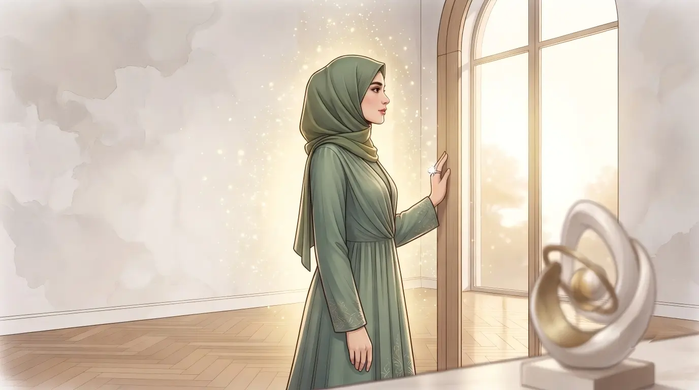 Ilustrasi Wanita Menatap Jendela Siap Bertumbuh